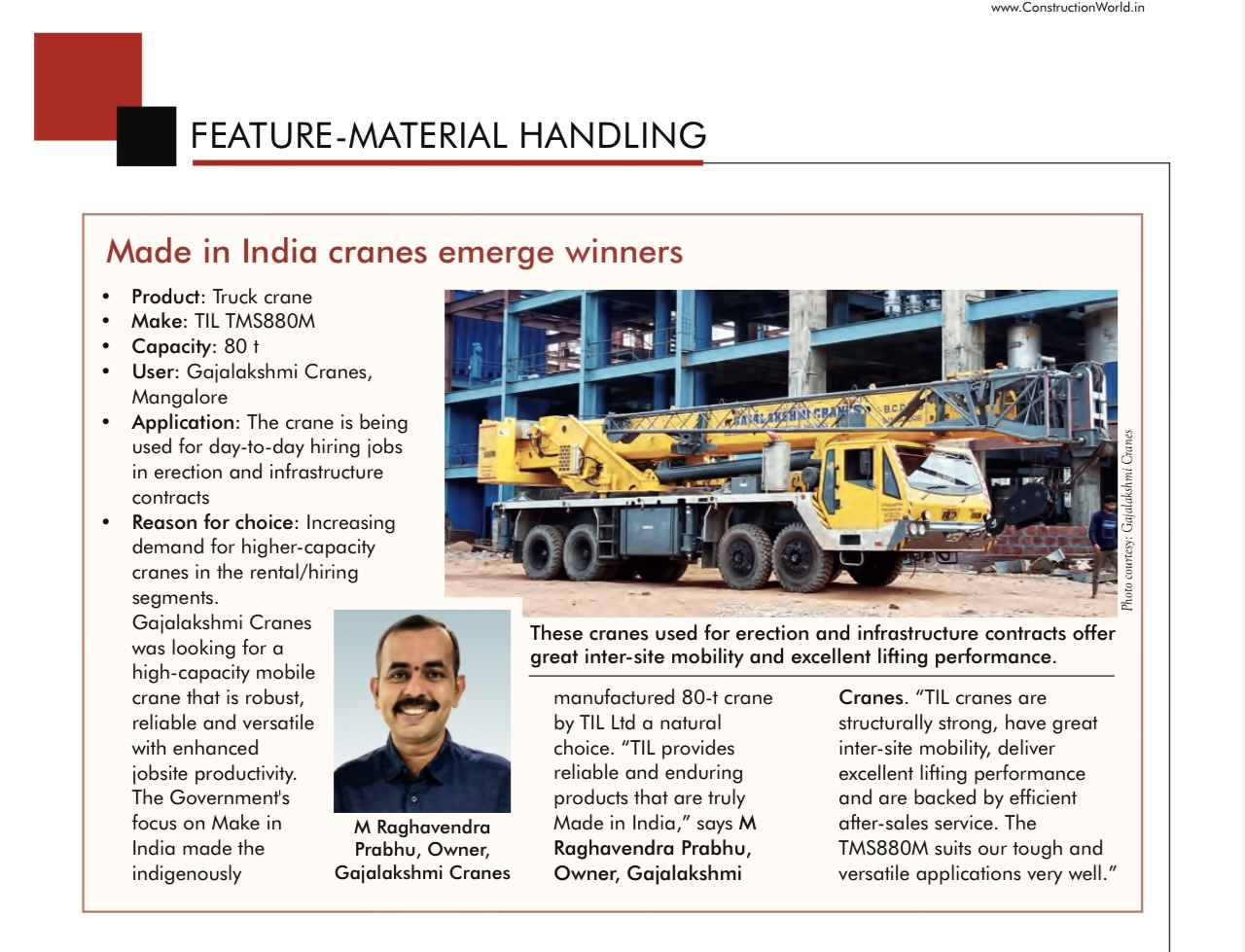 Featured in Construction World