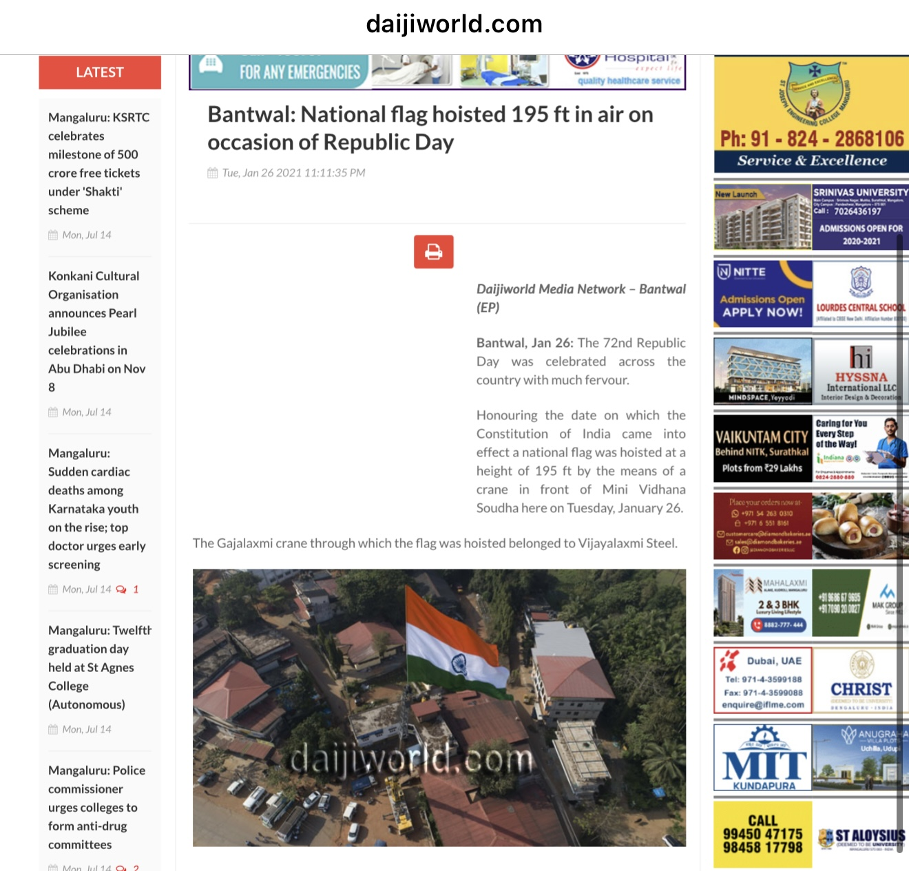 First Ever High Altitude Indian Flag Hoisting